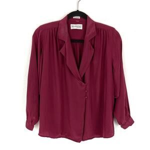 Nordstrom Point of View Womens Blouse 100% Silk Vintage 80s 90s